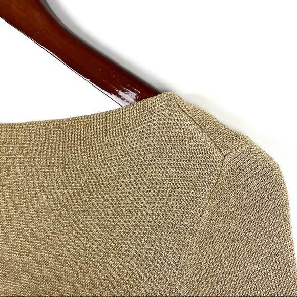 J.Crew Gold Metallic Scoop Neck Sweater - Picture 10 of 11